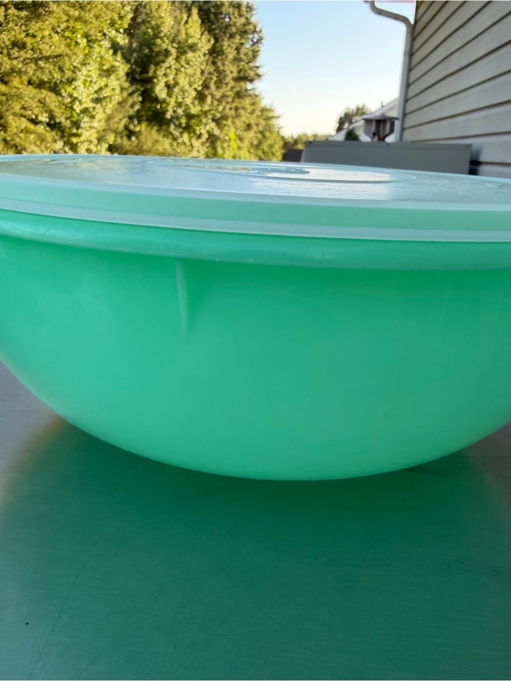 Vintage Tupperware Fix N Mix Bowl 12” Jade Green w/ Lid 274 Retro USA